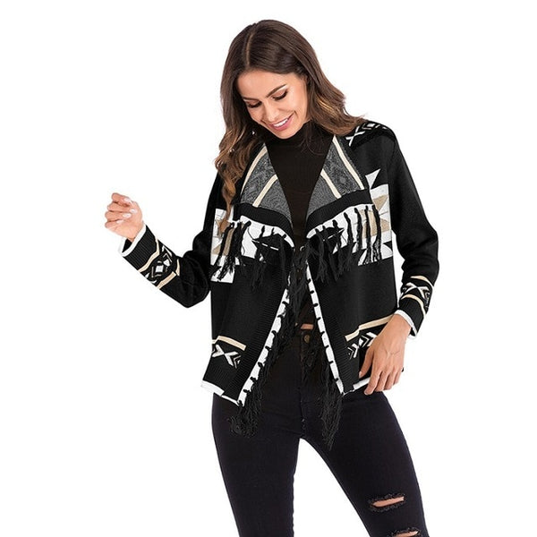 Black Aztec Sweater