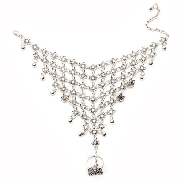 Inverted Triangle Necklace Silver Gypsy Style Water Symbol Symbolizes Purification Healing And Peace Hook It Tight As A Choker Or Wear Two Connected As A Belt