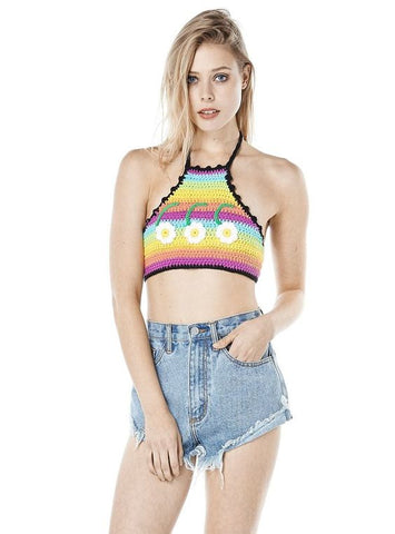 Rainbow Crochet Top