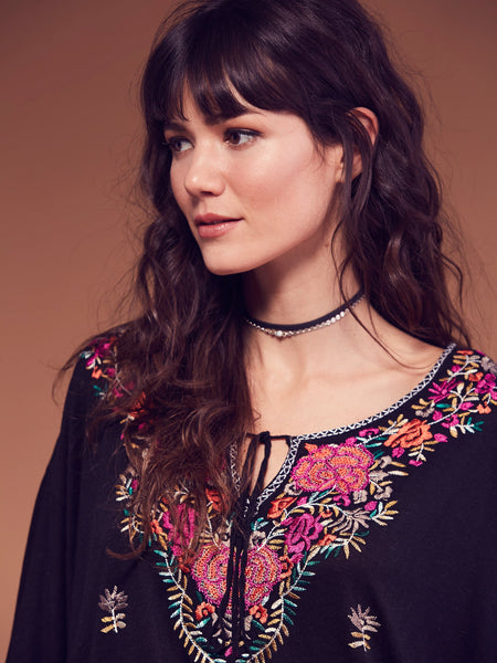 Black Embroidered Top