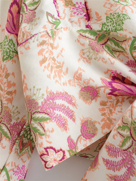 Pink Floral Skirt Set