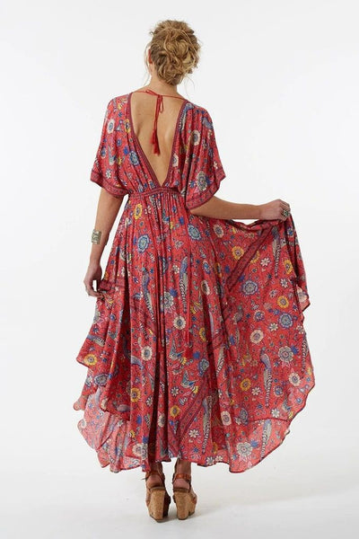 Low Back Floral Maxi Dress