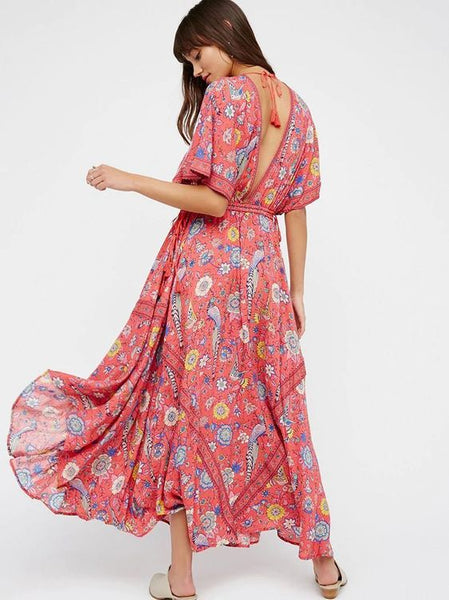 Pink Bohemian Maxi Dress