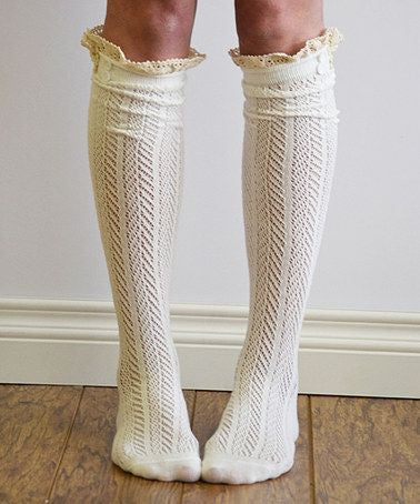 Lace Button Socks