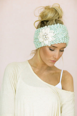 Mint Headband Flower
