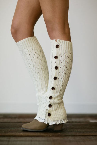 Lace Button Leg Warmers