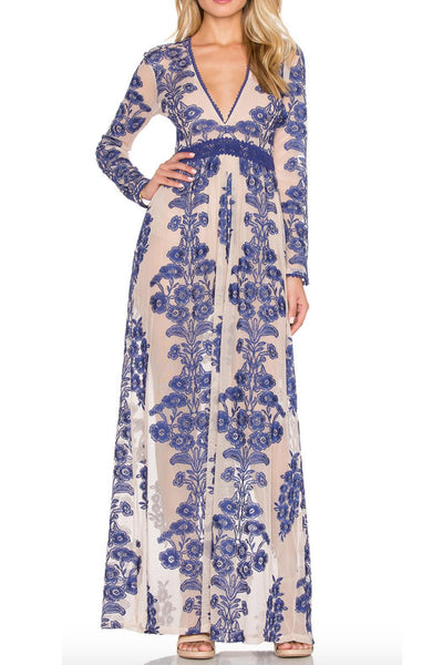 Blue Bohemian Maxi Dress