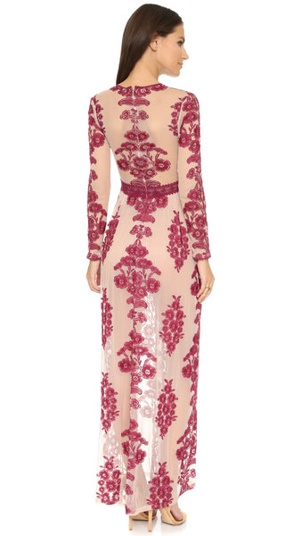 Red Lace Maxi Dress