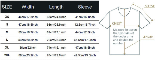 T Shirt Size Chart