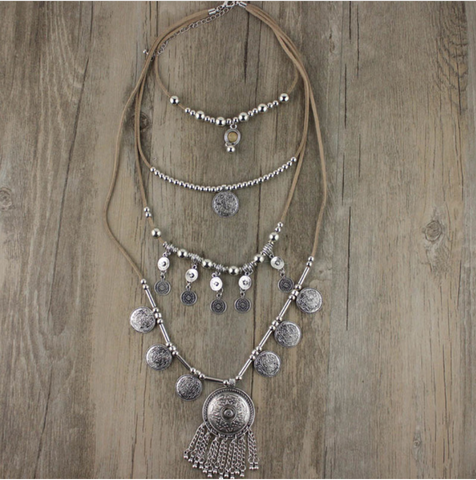 Multi Layer Leather Necklace