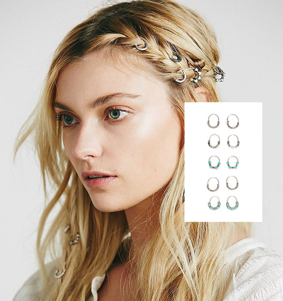 Turquoise Hair Rings